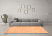 Machine Washable Trellis Orange Modern Area Rugs in a Living Room, wshcon2997org