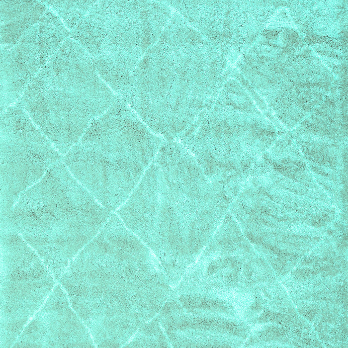 Machine Washable Trellis Turquoise Modern Area Rugs, wshcon2997turq