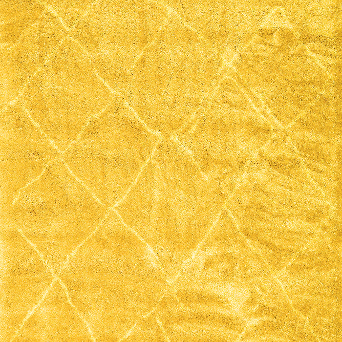 Machine Washable Trellis Yellow Modern Rug, wshcon2997yw