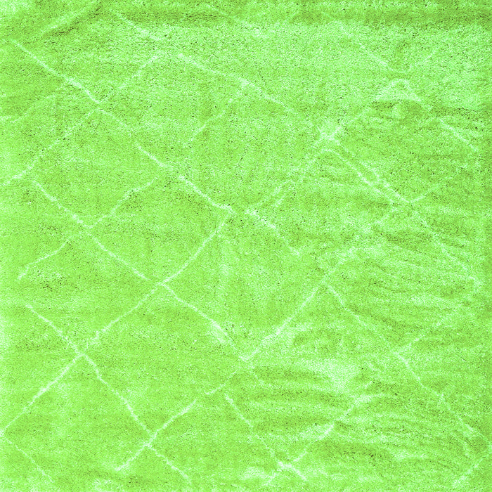 Round Machine Washable Trellis Green Modern Area Rugs, wshcon2997grn