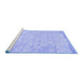 Sideview of Machine Washable Trellis Blue Modern Rug, wshcon2997blu