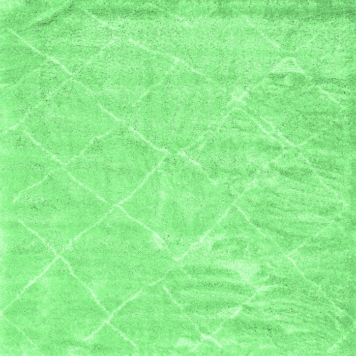 Square Machine Washable Trellis Emerald Green Modern Area Rugs, wshcon2997emgrn