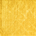 Square Machine Washable Trellis Yellow Modern Rug, wshcon2997yw