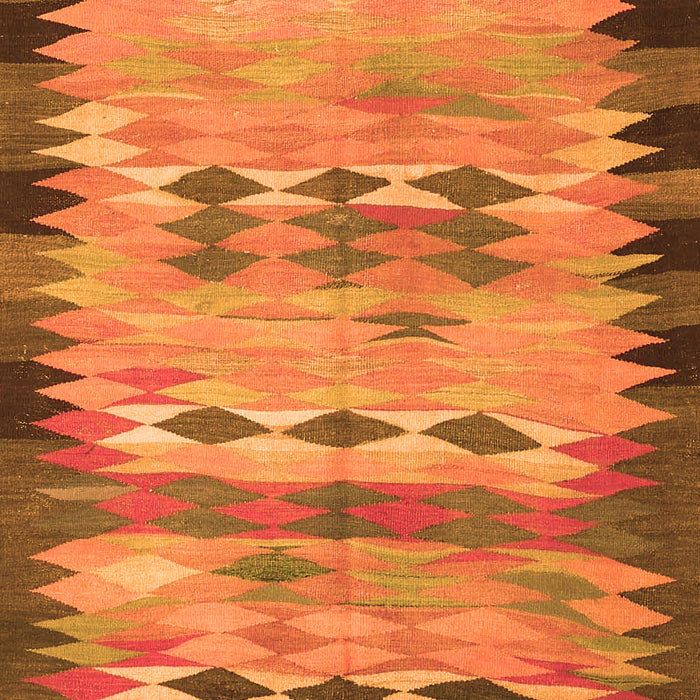 Serging Thickness of Machine Washable Oriental Orange Traditional Area Rugs, wshcon2998org