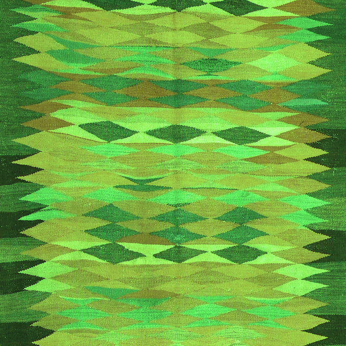 Serging Thickness of Machine Washable Oriental Green Traditional Area Rugs, wshcon2998grn