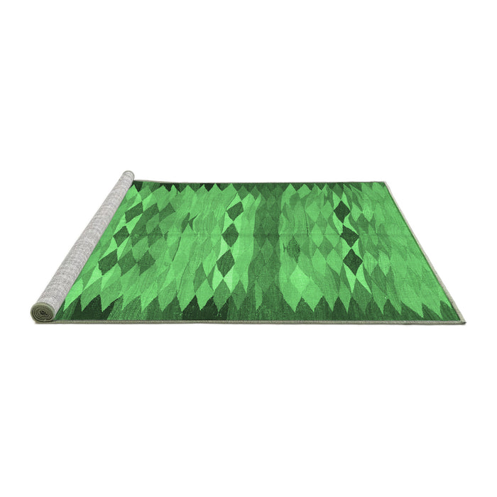 Sideview of Machine Washable Oriental Emerald Green Traditional Area Rugs, wshcon2998emgrn