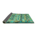 Sideview of Oriental Turquoise Traditional Rug, con2998turq