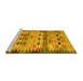 Sideview of Machine Washable Oriental Yellow Traditional Rug, wshcon2998yw