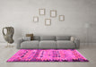 Machine Washable Oriental Pink Traditional Rug in a Living Room, wshcon2998pnk