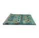 Sideview of Machine Washable Oriental Light Blue Traditional Rug, wshcon2998lblu