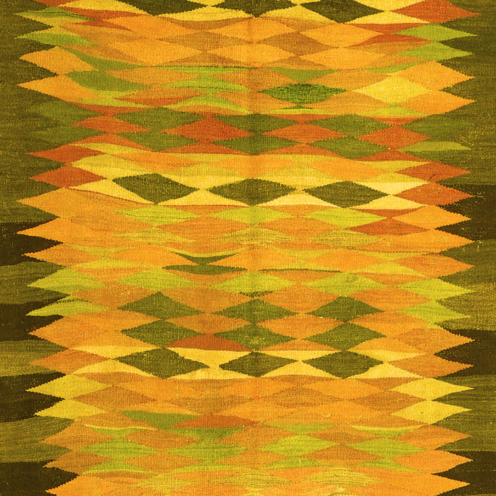 Machine Washable Oriental Yellow Traditional Rug, wshcon2998yw