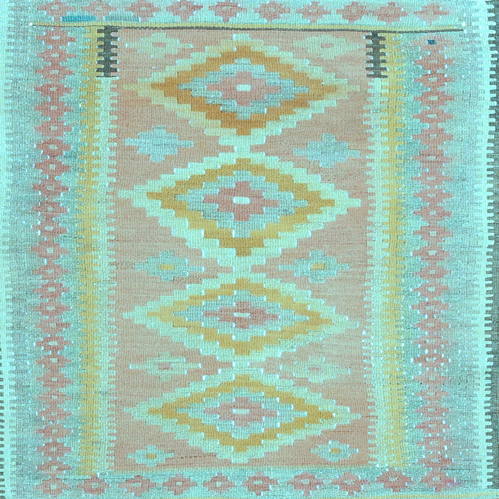 Square Oriental Light Blue Traditional Rug, con2999lblu