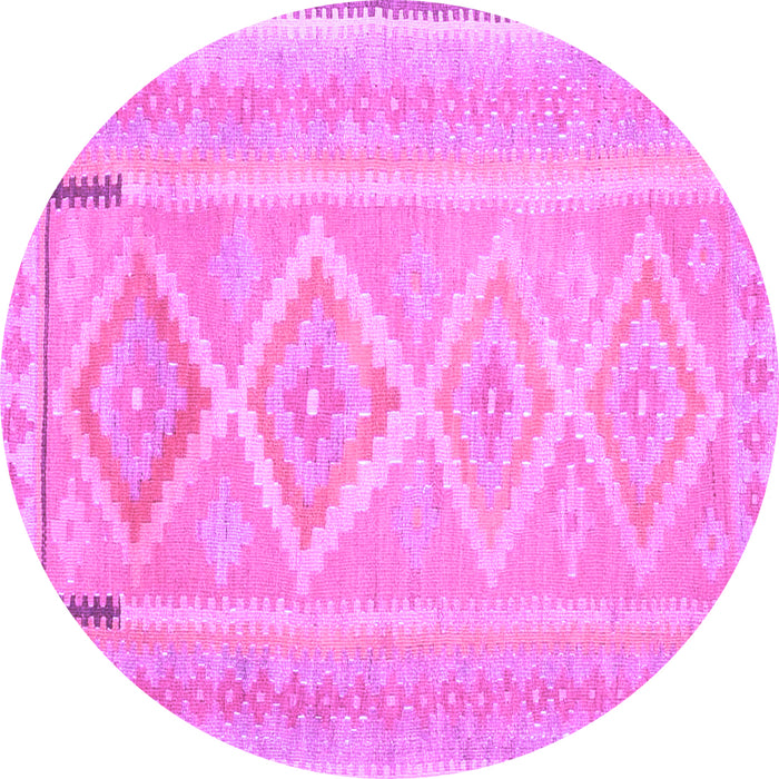 Round Oriental Purple Traditional Rug, con2999pur