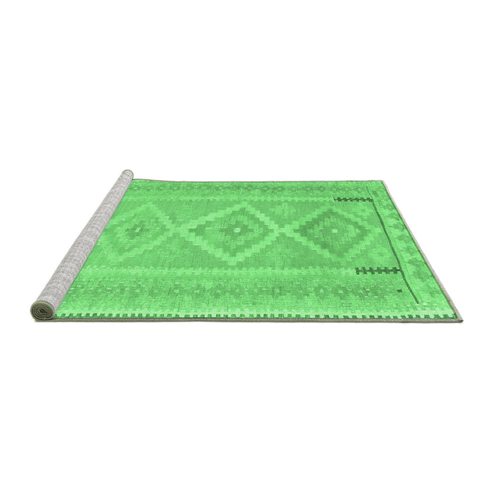 Sideview of Machine Washable Oriental Emerald Green Traditional Area Rugs, wshcon2999emgrn