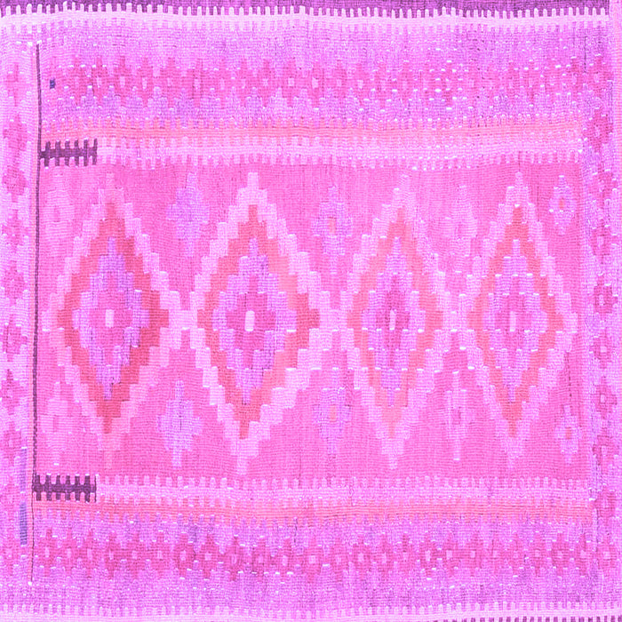 Square Machine Washable Oriental Purple Traditional Area Rugs, wshcon2999pur