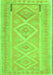 Serging Thickness of Machine Washable Oriental Green Traditional Area Rugs, wshcon2999grn