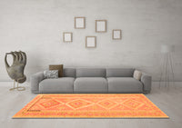 Machine Washable Oriental Orange Traditional Rug, wshcon2999org