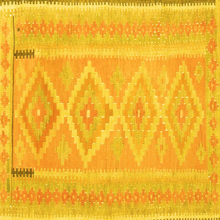 Square Machine Washable Oriental Yellow Traditional Rug, wshcon2999yw