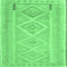 Square Machine Washable Oriental Emerald Green Traditional Area Rugs, wshcon2999emgrn