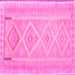 Square Machine Washable Oriental Pink Traditional Rug, wshcon2999pnk