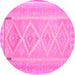 Round Oriental Pink Traditional Rug, con2999pnk