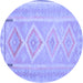 Round Oriental Blue Traditional Rug, con2999blu