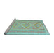 Sideview of Machine Washable Oriental Light Blue Traditional Rug, wshcon2999lblu