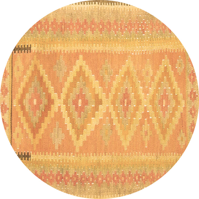 Round Oriental Brown Traditional Rug, con2999brn