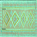 Square Machine Washable Oriental Turquoise Traditional Area Rugs, wshcon2999turq