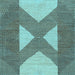 Square Machine Washable Abstract Light Blue Contemporary Rug, wshcon299lblu