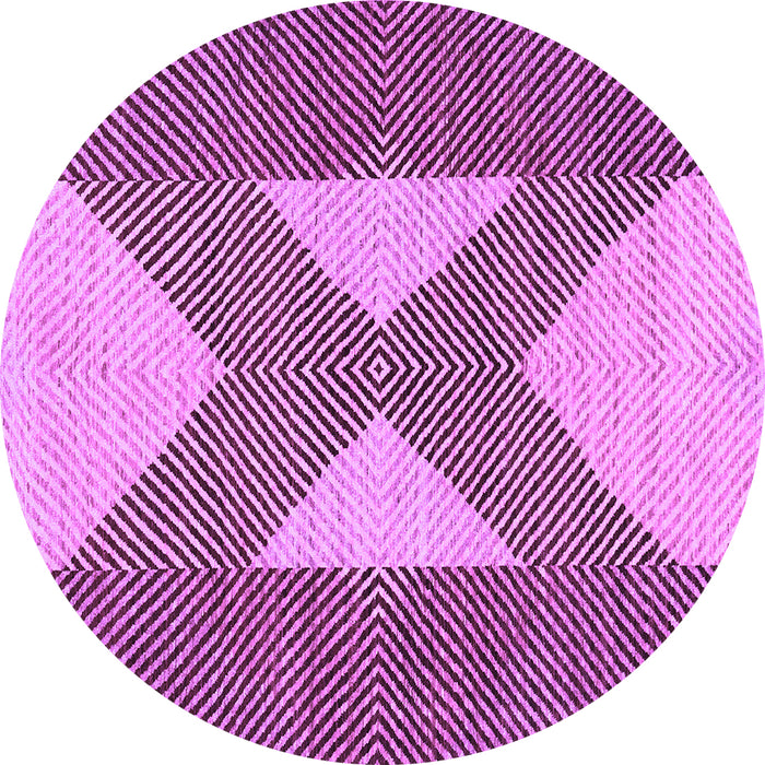 Round Abstract Purple Contemporary Rug, con299pur