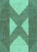 Machine Washable Abstract Turquoise Contemporary Area Rugs, wshcon299turq