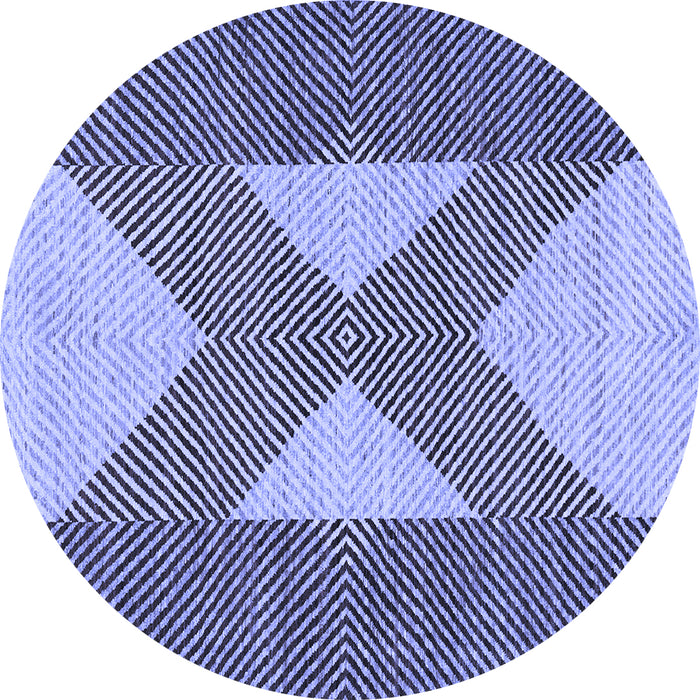 Round Machine Washable Abstract Blue Contemporary Rug, wshcon299blu