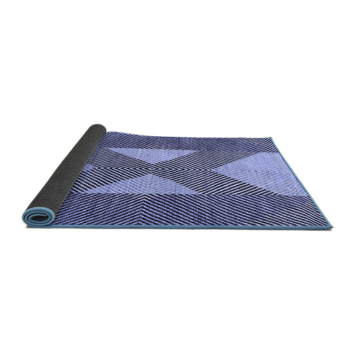 Sideview of Abstract Blue Contemporary Rug, con299blu