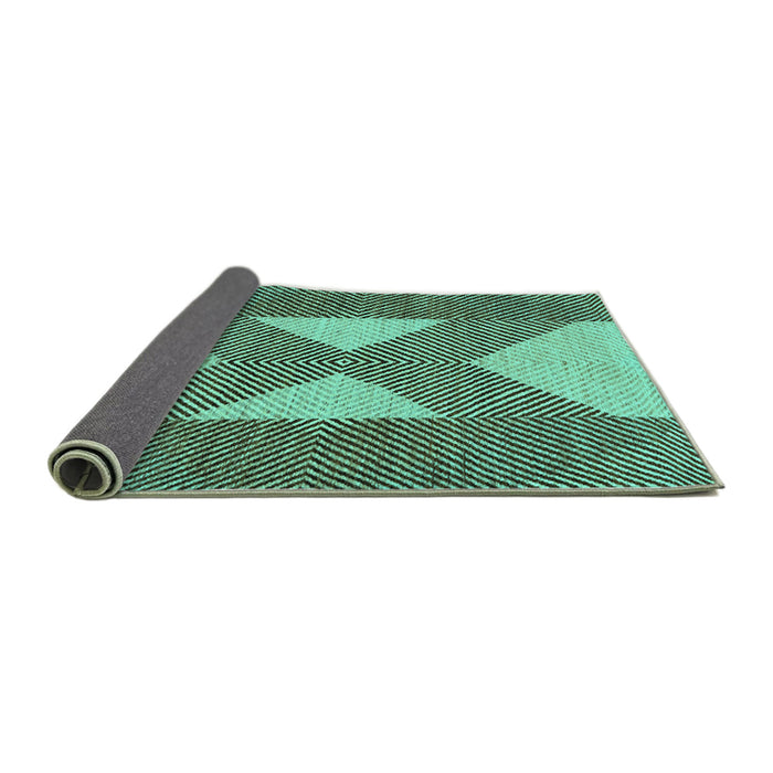 Sideview of Abstract Turquoise Contemporary Rug, con299turq