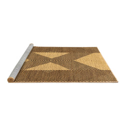 Sideview of Machine Washable Abstract Brown Contemporary Rug, wshcon299brn