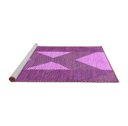 Sideview of Machine Washable Abstract Purple Contemporary Area Rugs, wshcon299pur