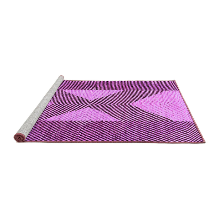 Sideview of Machine Washable Abstract Purple Contemporary Area Rugs, wshcon299pur