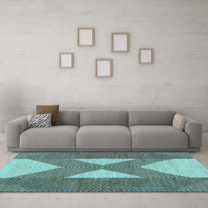 Machine Washable Abstract Light Blue Contemporary Rug in a Living Room, wshcon299lblu