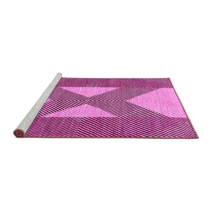 Sideview of Machine Washable Abstract Pink Contemporary Rug, wshcon299pnk