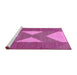 Sideview of Machine Washable Abstract Pink Contemporary Rug, wshcon299pnk