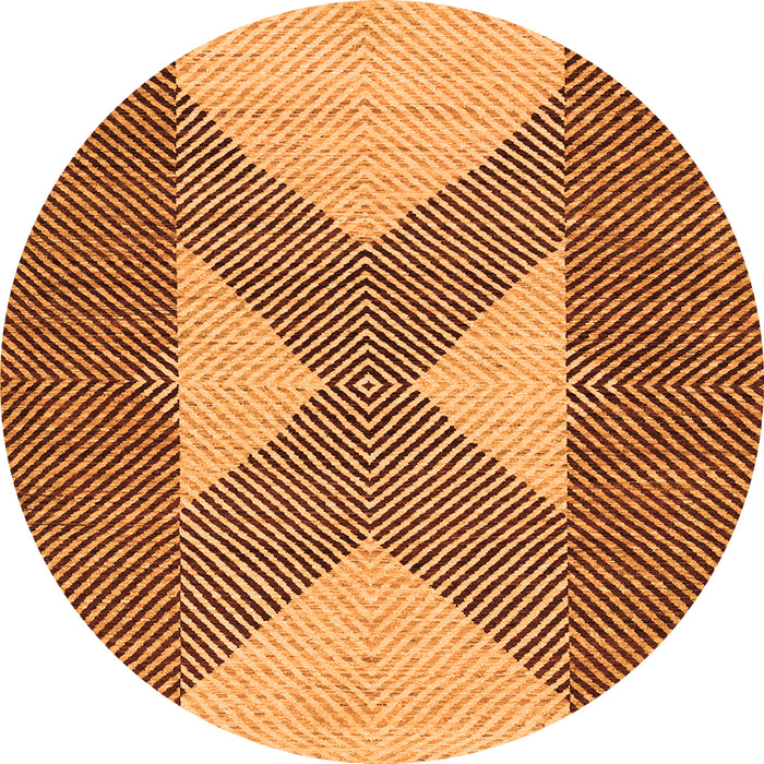 Square Abstract Orange Contemporary Rug, con299org