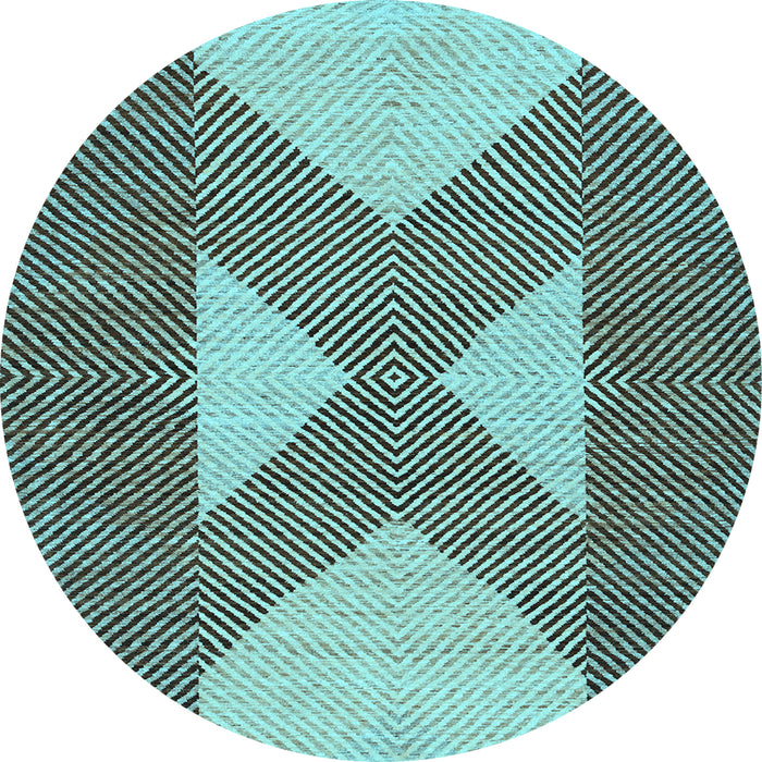 Round Machine Washable Abstract Light Blue Contemporary Rug, wshcon299lblu