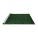 Sideview of Machine Washable Abstract Emerald Green Contemporary Area Rugs, wshcon29emgrn