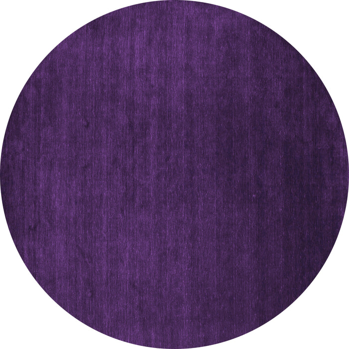 Round Machine Washable Abstract Purple Contemporary Area Rugs, wshcon29pur