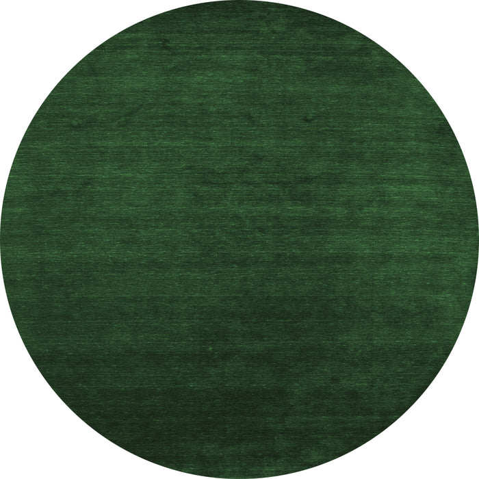 Round Machine Washable Abstract Emerald Green Contemporary Area Rugs, wshcon29emgrn