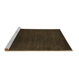 Sideview of Machine Washable Abstract Brown Contemporary Rug, wshcon29brn