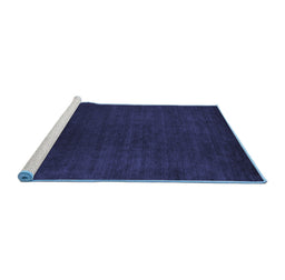 Sideview of Machine Washable Abstract Blue Contemporary Rug, wshcon29blu
