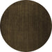 Round Abstract Brown Contemporary Rug, con29brn