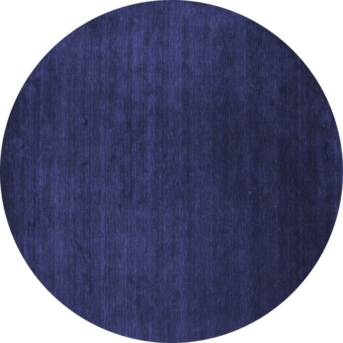 Round Abstract Blue Contemporary Rug, con29blu